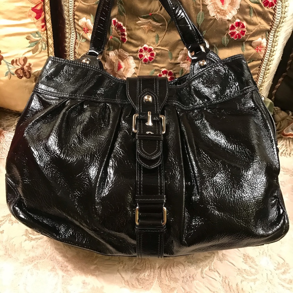 Gorgeous Patent Leather Moschino Satchel Bag